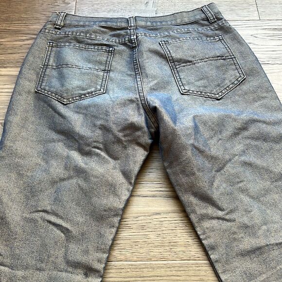 Le Château | Vintage 90’s Gold/Blue Shiny Flare Pants - Picture 10 of 10